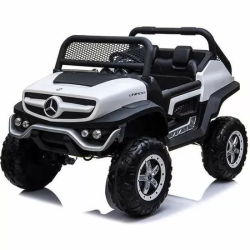 COCHE MERCEDES UNIMOG WHITE BATERIA 12V 128 X 86 X 84CM RUNRUNTOYS