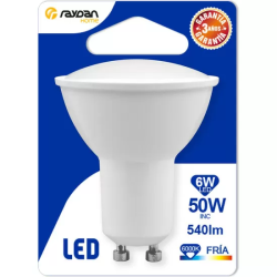 BOMBILLA LED SPOTLIGHT MR16 GU10 6W (=50W) 540LM 6000K 15000H RAYDAN HOME BL.1