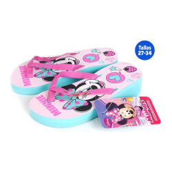 CHANCLAS PARA NIÑA MINNIE MOUSE AZUL Y ROSA TALLA 27