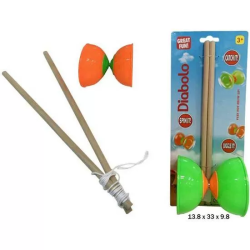 DIABOLO CON MANGO MADERA COLORES