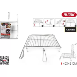 PARRILLA BBQ GIRATORIA CROMADA40X45 ALGON BBQ