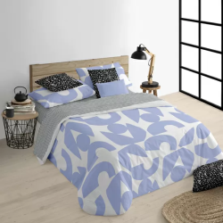 FUNDA NÓRDICA 100% ALGODÓN MODELO TANSEN BLUE PARA CAMA DE 90 ( 155X220 CM)