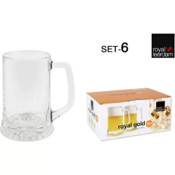 SET 6 JARRA CERVEZA 28CL ROYAL GOLD