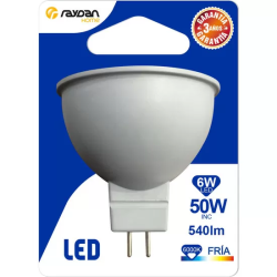 BOMBILLA LED SPOTLIGHT MR16 12V GU5.3 6W (=50W) 540LM 6000K 15000H RAYDAN HOME BL.1