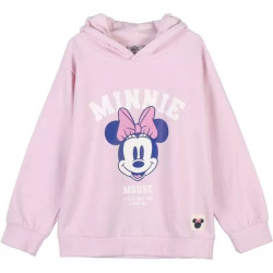 SUDADERA CON CAPUCHA COTTON BRUSHED MINNIE PINK