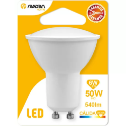 BOMBILLA LED SPOTLIGHT MR16 GU10 6W (=50W) 540LM 3000K 15000H RAYDAN HOME BL.1