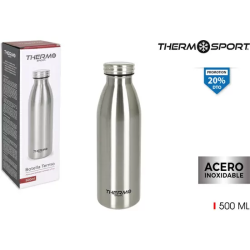 BOTELLA TERMO ACERO 500ML SILVER