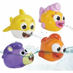 FIGURA DE BAÑO BABY SHARK. SET 4 FIGURAS. 16,51 X 12,19 X 8,89 CM