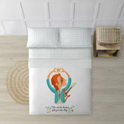 JUEGO DE SÁBANAS CON ALMOHADA Y BAJERA ESTAMPADAS A JUEGO 100% ALGODÓN MODELO HEROES PARA CAMA DE 180 (260X270) (240X270) 175X270