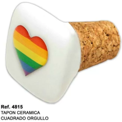 TAPON CERAMICA CORCHO CUADRADO CON BANDERA LGBT