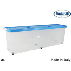 CAJA ALMAC.ALTA C/RUEDAS 120X30X39CM/90L TR./AZUL