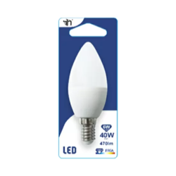 BOMBILLA LED VELA C37 E14 6W (=40W) 470LM 6000K 15000H BL.1