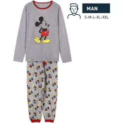 PIJAMA LARGO SINGLE JERSEY MICKEY GRAY