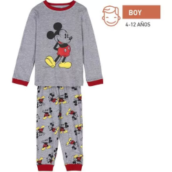 PIJAMA LARGO SINGLE JERSEY MICKEY GRAY