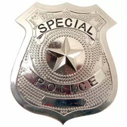 PLACA DE POLICÍA METAL 7 X 6 CM