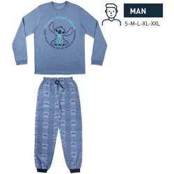 PIJAMA LARGO SINGLE JERSEY STITCH BLUE