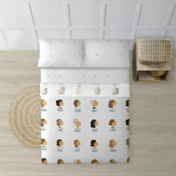 JUEGO DE SÁBANAS CON ALMOHADA Y BAJERA ESTAMPADAS A JUEGO 100% ALGODÓN MODELO MUJERES PARA CAMA DE 150/160 (240X270)