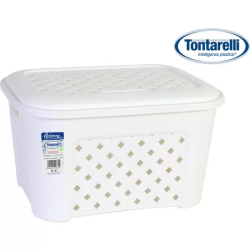 CESTA ROPA C/TAPA 23,6 L ARIANNA BLANCO