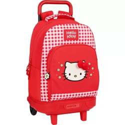 MOCHILA GDE. C/RUEDAS COMPACT EXTRAIBLE HELLO KITTY 