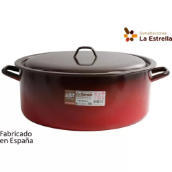 CACEROLA ESMALTADA C/TAPA 36CM - 15L FUEGO