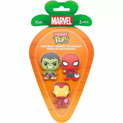 BLISTER 3 FIGURAS CARROT POCKET POP MARVEL SPIDERMAN HULK IRON MAN