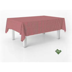 MANTEL TEFLONADO CONFECCIONADO PETIT VICHY ROJO 240X140 CM