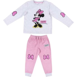 PIJAMA LARGO VELOUR COTTON MINNIE PINK