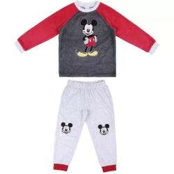 PIJAMA LARGO VELOUR COTTON MICKEY GRAY