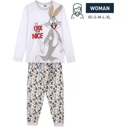 PIJAMA LARGO SINGLE JERSEY LOONEY TUNES GRIS