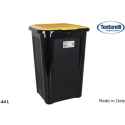 CUBO BASURA COVERLINE 44L NEGRO/TAPA AMARILLA