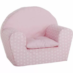 SILLON ROSA ESTRELLAS CON COJIN 44X34X53 CM