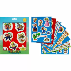 PACK 12 HOJAS PEGATINAS SUPER MARIO BROS