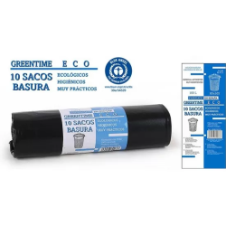 10 SACOS BASURA 80X105-G150-100 L. GREENTIME ECO