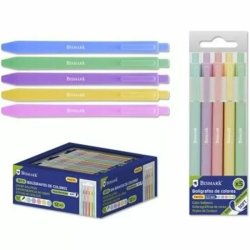 PACK 5 BOLIGRAFOS SOFT TINTA COLORES PASTEL 0.7MM