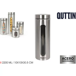 TARRO VIDRIO/ACERO 2200ML QUTTIN