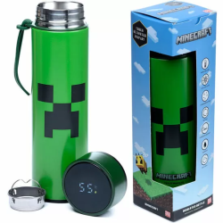 BOTELLA ACERO INOXIDABLE TERMO MINECRAFT TERMOMETRO 450ML