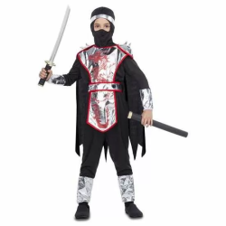 DISFRAZ NINJA DRAGON ARMADURA CON CAPA, CAMISETA, PANTALÓN, CINTURÓN Y VERDUGO TALLA 5-6 Y