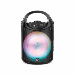 ALTAVOZ BLUETOOTH CON MICROFONO LUCES LED ENTRADA USB Y RADIO.19.4X18.9X3.02 CM