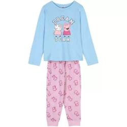 PIJAMA LARGO SINGLE JERSEY PEPPA PIG LIGHT BLUE