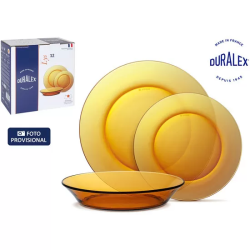 Æ VAJILLA AMBAR 12PC DURALEX LYS