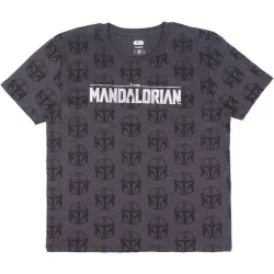 CAMISETA CORTA PREMIUM SINGLE JERSEY THE MANDALORIAN GRIS