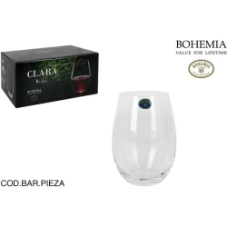 SET 6 VASOS CRISTAL BOHEMIA 560CC CLARA