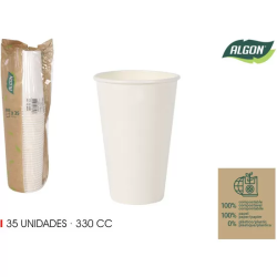 SET-35 VASO BLANCO CARTON 330CC ALGON