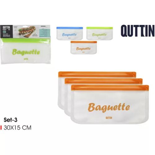 SET 3 BOLSA BOCADILLO REUTILIZABLES QUTTIN