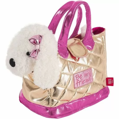 BOLSO MANO + PELUCHE DORADO PERRO DIDI 28CM