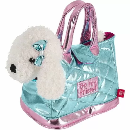 BOLSO MANO + PELUCHE AZUL PERRO DIDI 28CM