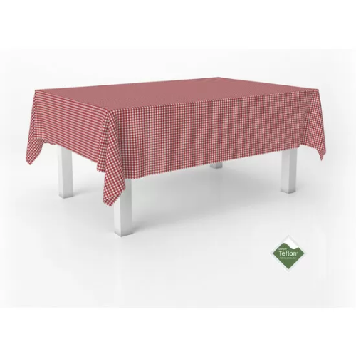 MANTEL TEFLONADO CONFECCIONADO PETIT VICHY ROJO 140X140 CM