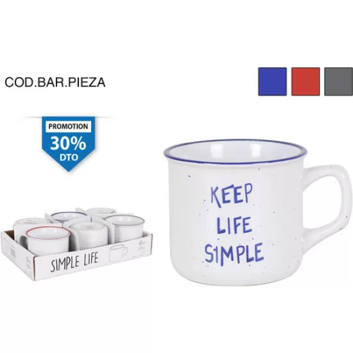 MUG 235CC SIMPLE LIFE - COLORES SURTIDOS