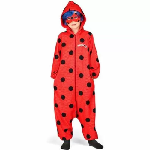 DISFRAZ LADYBUG PYJAMAS 4-5 AÑOS (MONO CON CAPUCHA, PELUCA Y ANTIFAZ)