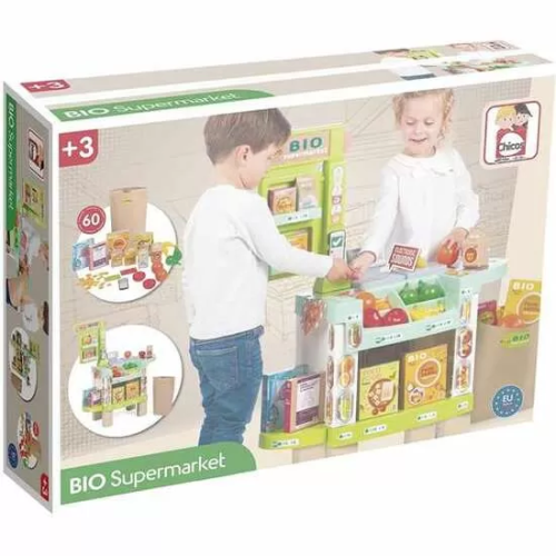 SUPERMERCADO BIO CON SONIDOS ¡CON MENOS PLÁSTICO Y MÁS CARTÓN! CONTIENE 20 ACCESORIOS 78X19X59,5 CM